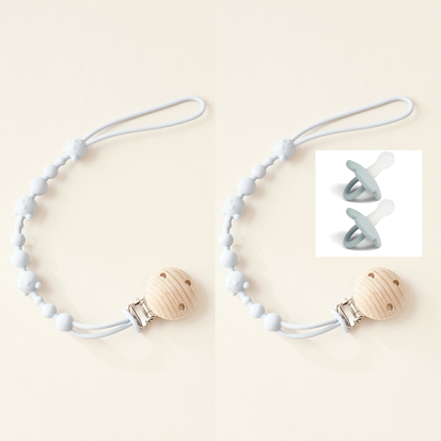 Attache tetine-lot de deux attaches