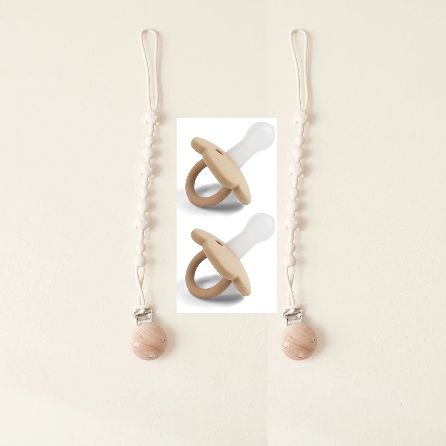Attache tetine-lot de deux attaches