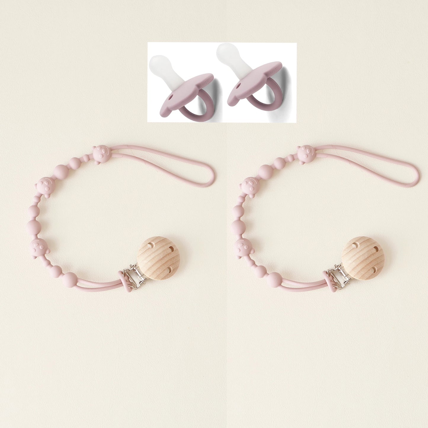 Attache tetine-lot de deux attaches